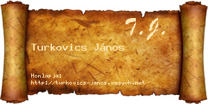 Turkovics János névjegykártya